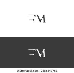 FM, MF letter logo design template elements. Modern abstract digital alphabet letter logo.