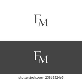 FM, MF letter logo design template elements. Modern abstract digital alphabet letter logo.