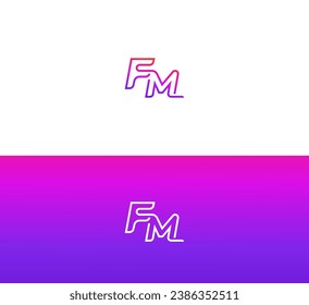 FM, MF letter logo design template elements. Modern abstract digital alphabet letter logo.