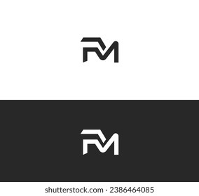 FM, MF letter logo design template elements. Modern abstract digital alphabet letter logo.