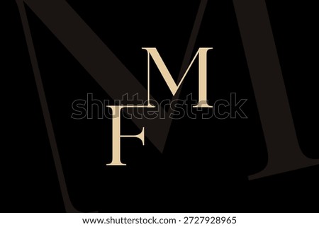 FM or MF letter logo icon design. Classic style luxury initials monogram.