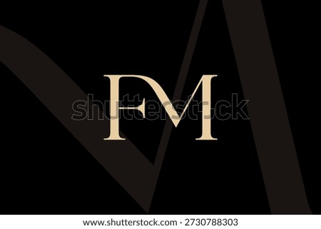 FM or MF letter logo icon design. Classic style luxury initials monogram.