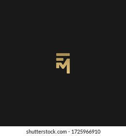 FM or MF lettering logo in luxury