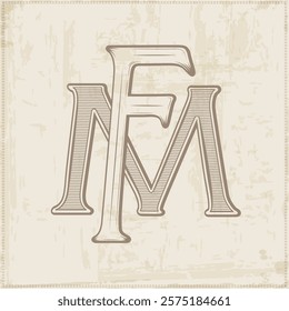 FM, MF ,  logo FM, Letter FM, Monogram FM, vector, logo, Wedding Monogram Initials, Wedding Logo,Wedding Monogram, Logo Design , Monogram Vintage