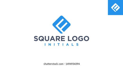 fm or mf square logo design inspiration