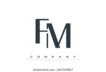 FM Modern Initials Logo Design. Branding logo with stylized initials showcasing bold design and modern aesthetic. Ideal for professional business branding or creative projects focusing on minimalistic