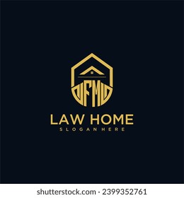 FM monogram initial logo for lawhome with shape home design