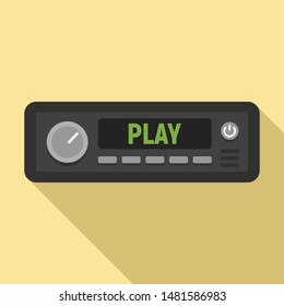 Fm radio car audio icon. Flat illustration of fm radio car audio vector icon for web design