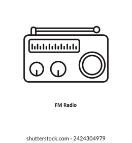 FM Radio icon. simple flat liner vector FM Radio icon on white background..eps