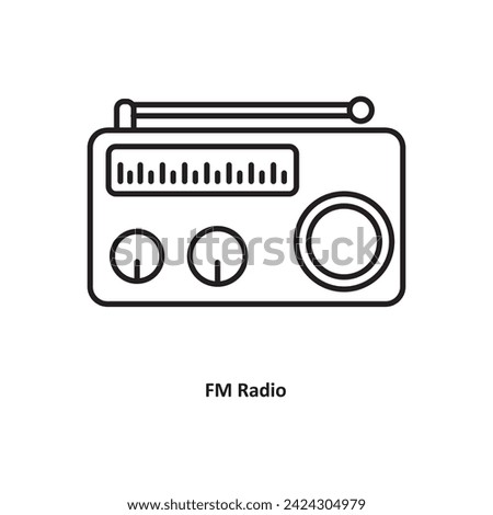 FM Radio icon. simple flat liner vector FM Radio icon on white background..eps