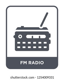 fm radio icon vector on white background, fm radio trendy filled icons from Hardware collection, fm radio simple element illustration