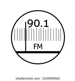 Vector de iconos de radio FM con diseño sencillo