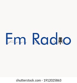 Gráficos vectores del logotipo de texto de radio Fm