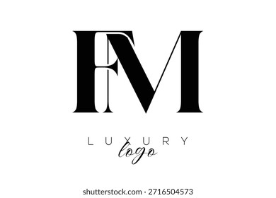 FM Serif Letter Monogram Typography Logo for Elegant Premium Branding Identity