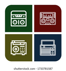 fm simple icons set. Contains such icons as Radio, can be used for web, mobile and logo