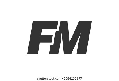 FM Techno Editable Font Logo For Corporate Branding. Bold, Futuristic Design With Unique Typographic Ideas. Minimal Custom Type And Dynamic Letter Variations For Promotion, Printing, And Book Titles