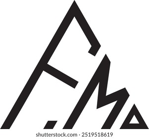 FM Triangle shape logo, icon, symbol, vector file 