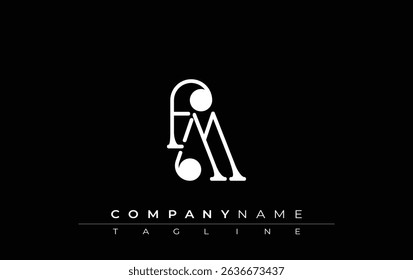 FM Typography Logo Design. Stylish monogram design depiction featuring the letters F and M combined in an artistic signature style, delivering a unique and creative visual representation.