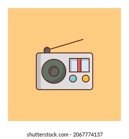 Ilustración del vector FM en un fondo transparente. Símbolos de calidad superior.Icono de color plano de línea vectorial para el concepto y el diseño gráfico.