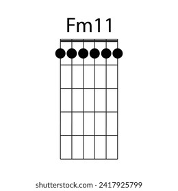 Fm11 guitar chord icon vector illustration design