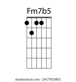 Fm7b5 guitar chord icon vector illustration design