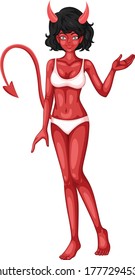 Fmale devil cartoon vector art and illustration