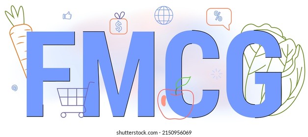 FMCG Fast Moving Consumer Goods Acronym Business And Commerce Concept Quickly Moving Product Short Term Goods Flat Vector Illustration Shopping Chain That Offers Imported FMCG Sundry