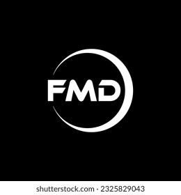 FMD letter logo design in illustration. Vector logo, calligraphy designs for logo, Poster, Invitation, etc.