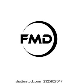 FMD letter logo design in illustration. Vector logo, calligraphy designs for logo, Poster, Invitation, etc.
