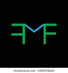 Ilustración vectorial de Plantilla de diseño de logotipo inicial de letra FMF