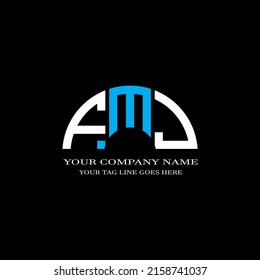 Diseño creativo del logotipo de la letra FMJ con gráfico vectorial