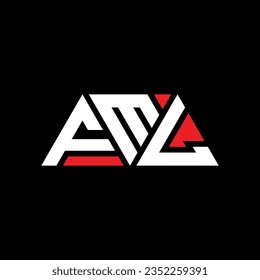 Diseño del logotipo de la letra triangular FML con forma triangular. Monograma de diseño del logotipo del triángulo FML. Plantilla de logotipo vectorial de triángulo FML con color rojo. Logo triangular de FML Diseño sencillo, elegante y lujoso.