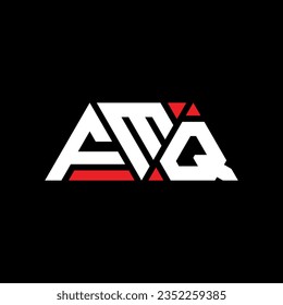 Diseño del logotipo de la letra triangular FMQ con forma triangular. Monograma de diseño del logotipo del triángulo FMQ. Plantilla de logotipo vectorial de triángulo FMQ con color rojo. Logo triangular FMQ Diseño sencillo, elegante y lujoso.