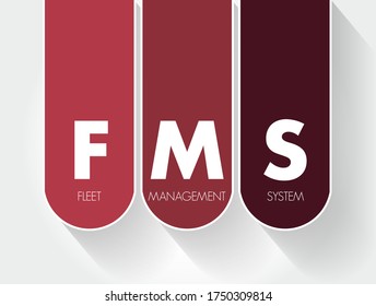 FMS - Fleet Management System acronym, business concept background