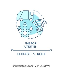 FMS for utilities soft blue concept icon. Public transportation, city infrastructure. Round shape line illustration. Abstract idea. Graphic design. Easy to use in infographic, presentation
