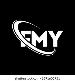FMY-Logo. FMY Brief. Logo-Design für FMY-Buchstaben. Initialen FMY-Logo mit Kreis und Großbuchstaben-Monogramm-Logo verbunden. FMY-Typografie für Technologie, Business und Immobilien Marke.