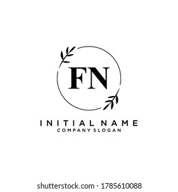 FN Beauty Vektor Logo, handschriftlich Logo der ersten Unterschrift, Hochzeit, Mode, Jewerly, Boutique, Blumen und botanisch mit kreativen Vorlage für jedes Unternehmen oder Unternehmen.