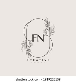 FN Beauty Vektor erste Logo-Kunst, Handschrift Logo der ersten Signatur, Hochzeit, Mode, Jewerly, Boutique, Blumen und botanisch mit kreativen Vorlage für jedes Unternehmen oder Unternehmen.