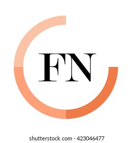 FN Business logo icon design template elements. Orange color vectors. 