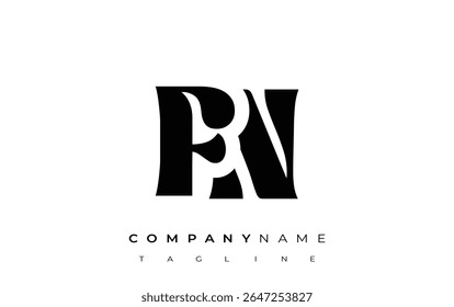 FN Creative Abstract Typography Logo Design. Elegant logo combining bold typography and creative shapes, ideal for branding and identity solutions.
