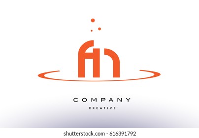 FN F N creative orange swoosh dots alphabet company letter logo design vector icon template
