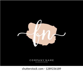 FN F N Initial handwriting logo template
