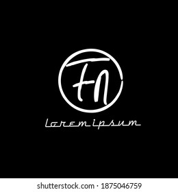 FN F N Initial handwriting creative fashion elegant design logo template vector