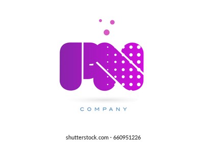 fn f n pink dots dotted letter logo alphabet creative company vector icon design template