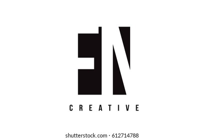 FN F N White Letter Logo Design with Black Square Vector Illustration Template.