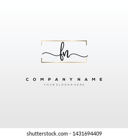 FN handwriting initial logo template vector.