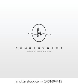 FN handwriting initial logo template vector.