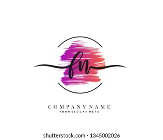 FN handwriting initial  logo vector