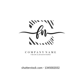 FN handwriting initial  logo vector