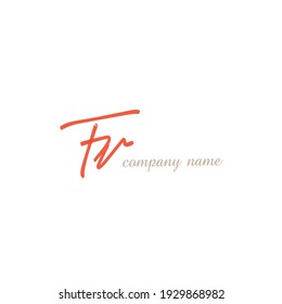 Fn handwritten logo beauty monogram and elegant design